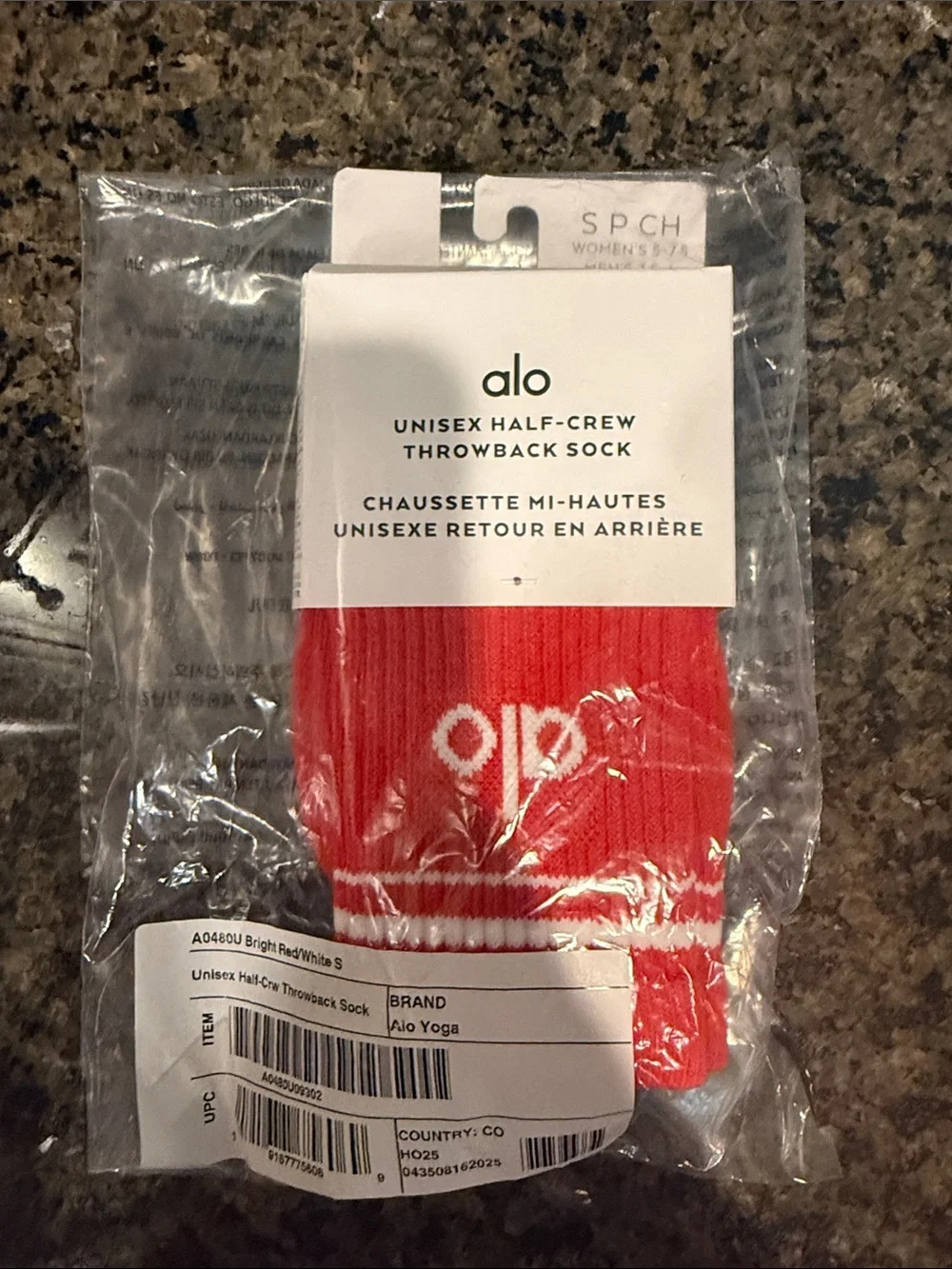 ALO Yoga Men's Red Athletic Crew Socks with White Logo